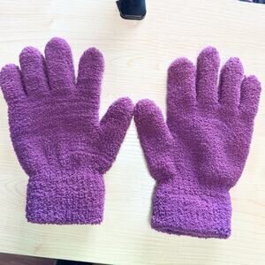 Cozy Purple Stretchy Women's Gloves - Soft Chenille Knit - One Size Fits Most